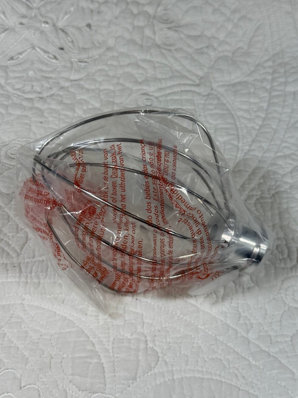 NWOT KitchenAid Mixer Whisk Whip Attachment Stainless Steel Mixing Tool Part